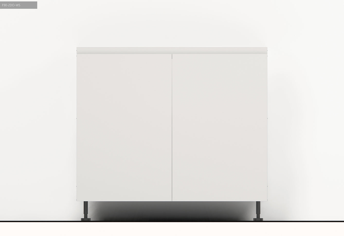 White Satin Kitchen Floor Cabinet 900mm