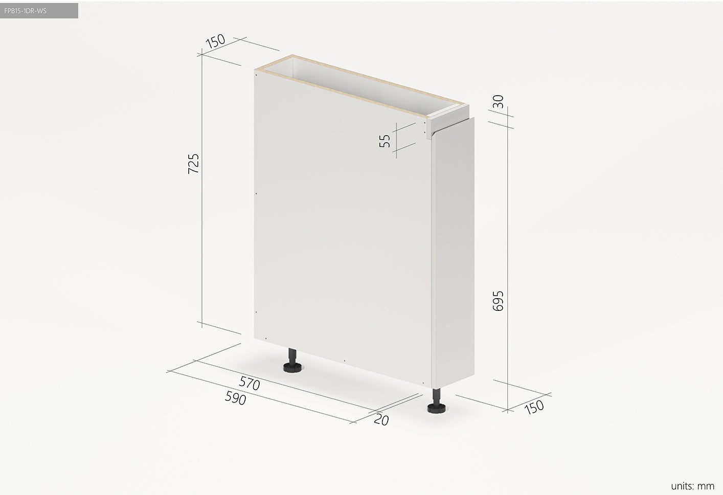 Floor Pullout Basket 150mm