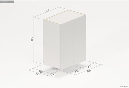 White Satin Kitchen Wall Cabinet 600mm