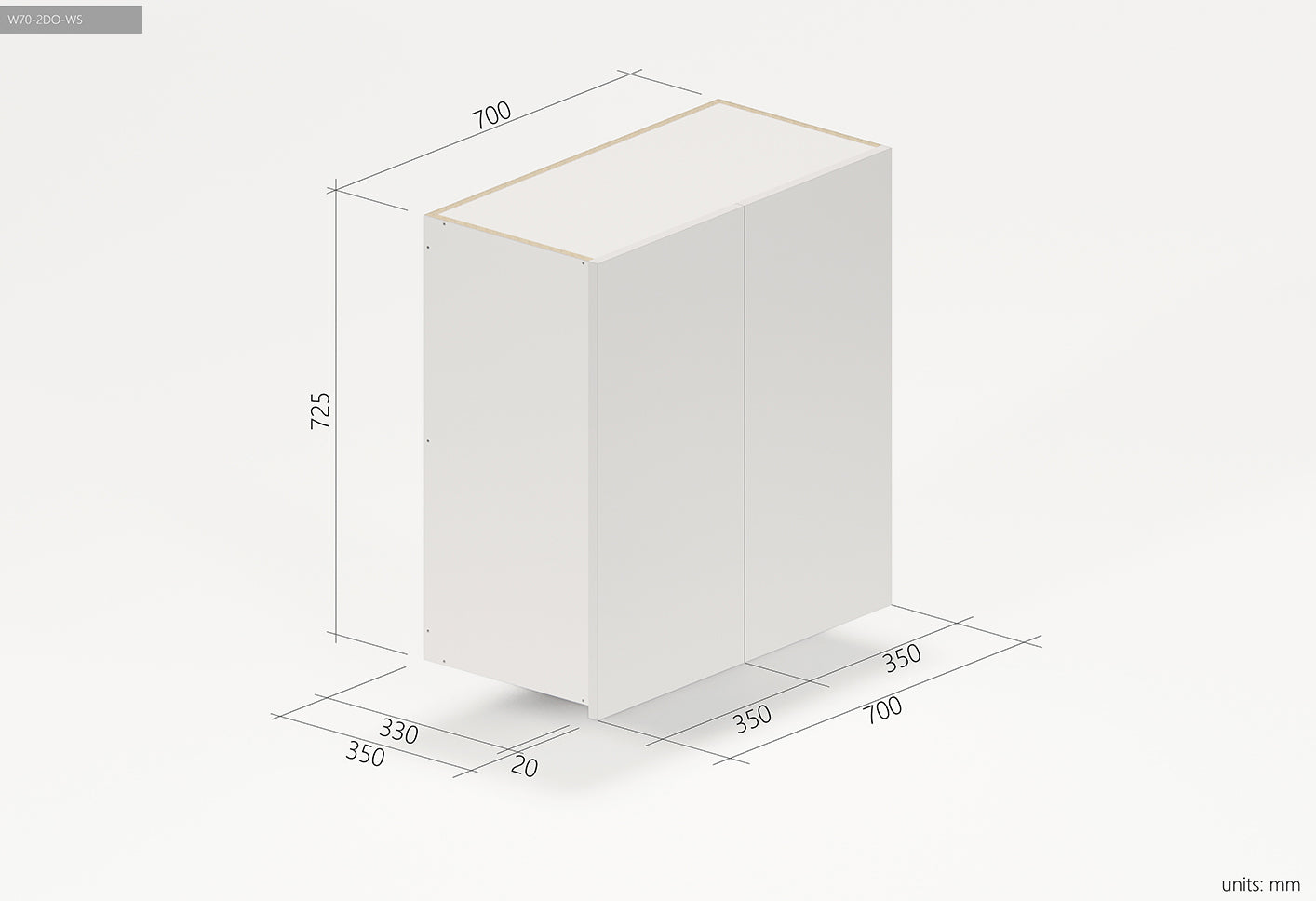 White Satin Kitchen Wall Cabinet 700mm