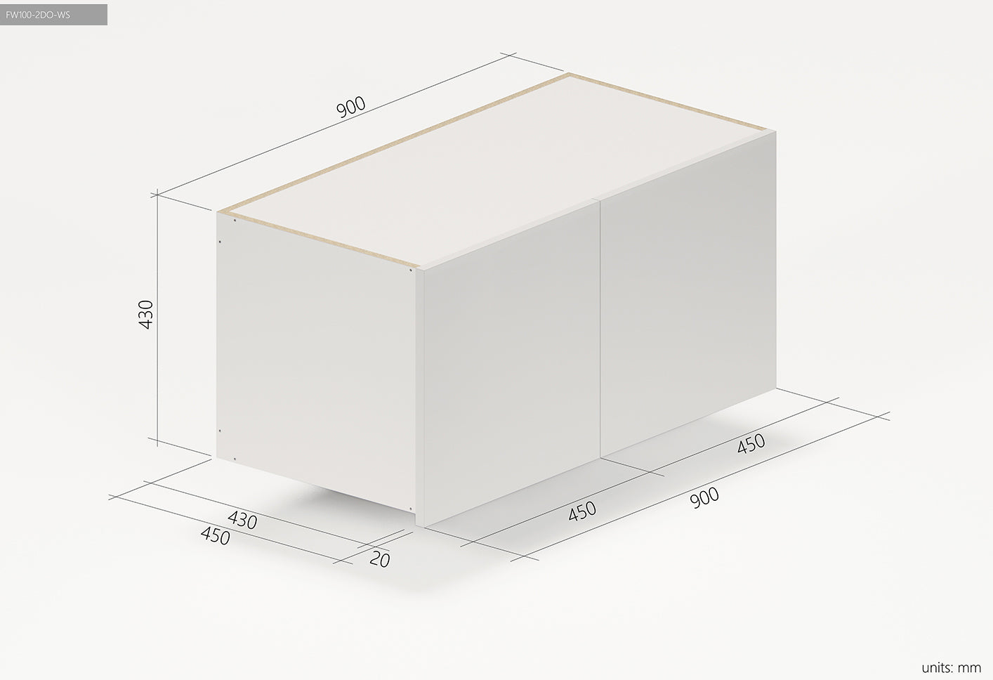 Fridge Wall Cabinet only 900mm