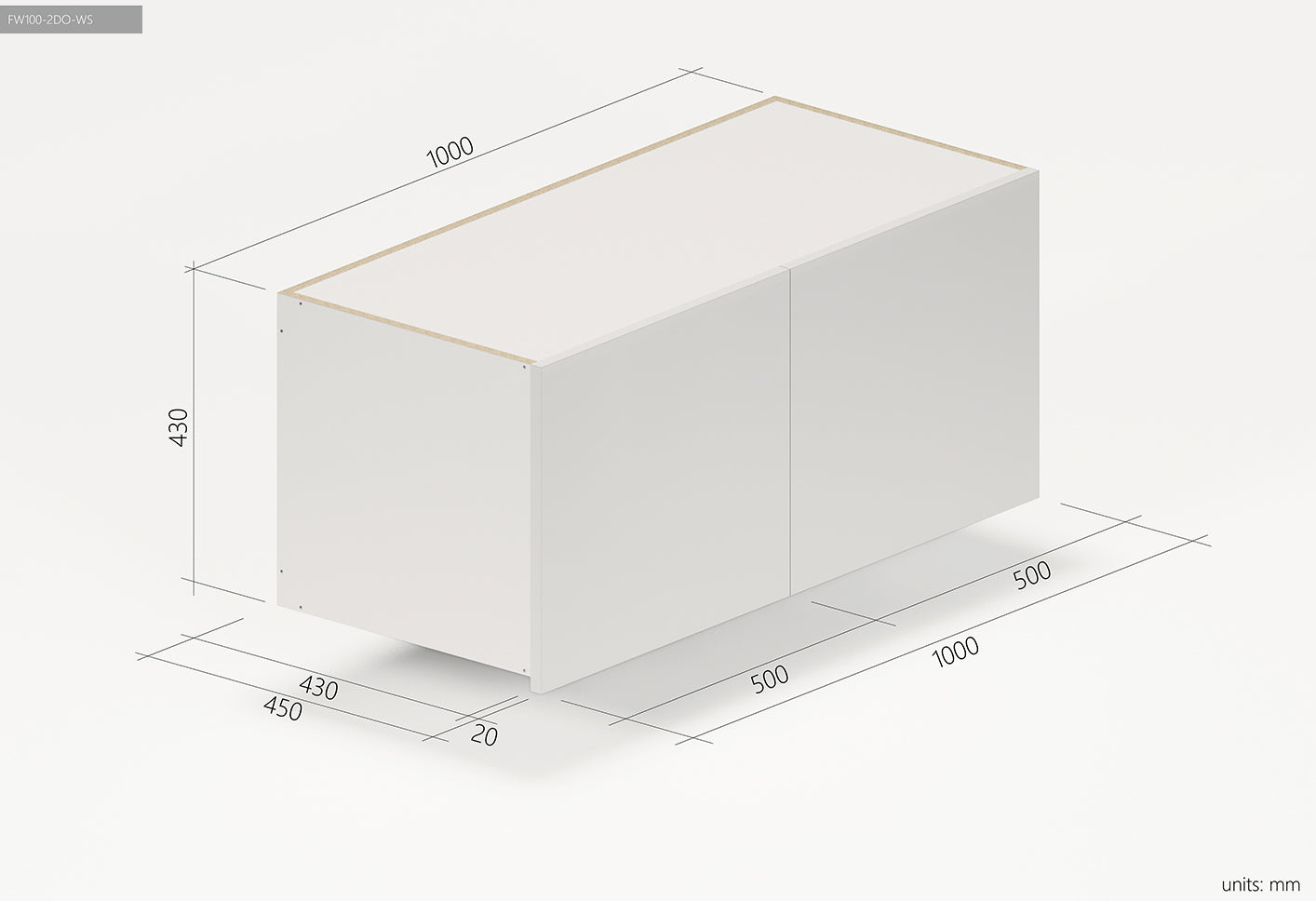 Fridge Wall Cabinet only 1000mm