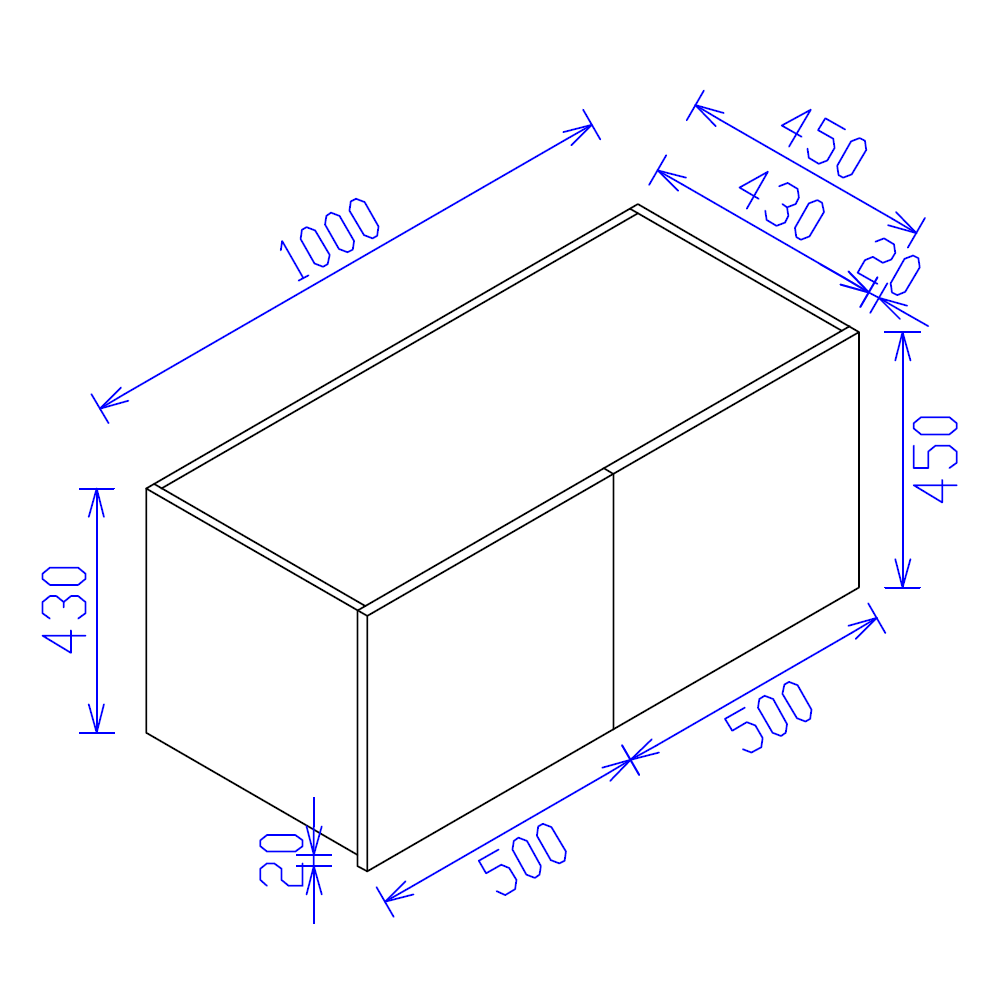 Fridge Wall Cabinet only 1000mm