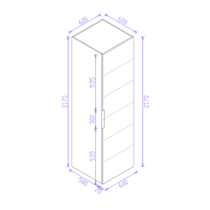 Finger Pull 1 door Pantry 600mm