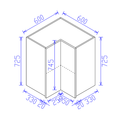 Wall Corner Cabinet 600mm